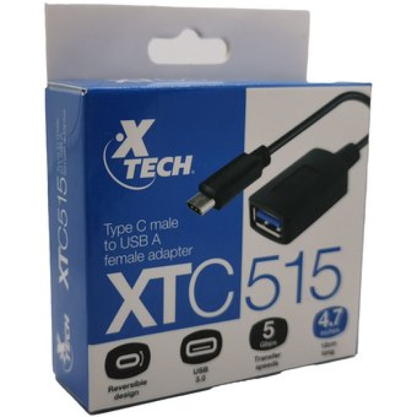 GRUPO MARVO EIRL xtech usb type c male to usb 3 0 female adapter xtc 515