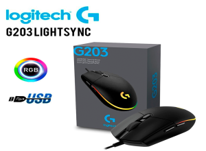 MOUSE LOGITECH G203 LIGHTSYNC OPT 8000 DPI RGB BLACK