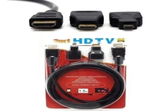 COMBO CABLE HDMI CON ADAPTADOR MINI - MICRO KNT-1033