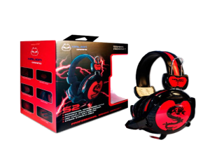 AUDIFONO GAMER HALION  S2 DRAGON NEGRO/ROJO