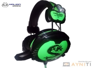 AUDIFONO GAMER HALION S2 DRAGON NEGRO/VERDE