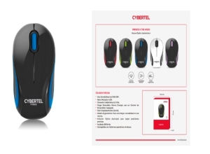 PRINCE BLACK/BLUE  CYB M300 MOUSE WIFI CYBERTEL