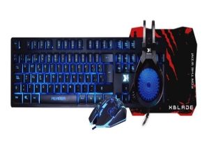 TECLADO XBLADE GAMING + MOUSE + AUDIFONO + PAD MOUSE REAPER V