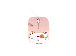 MOUSE HALION HA-M853 DISEÑO GATITO BLANCO