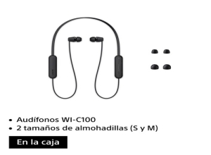 AUDIFONO  BLUETOOTH SONY  MOD WF C100 BLACK