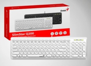 TECLADO GENIUS SLIMSTAR Q200  MULTIMEDIA WHITE