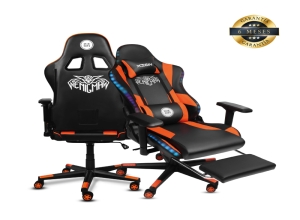 SILLA GAMER ENIGMA  RGB - RECLINACION 180 ENIGMA RGB NARANJA