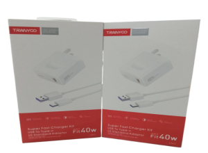 CARGADOR CELULAR 40W   QC4.0 + 1.0M CABLE TYPE-C TRANYOO US4C