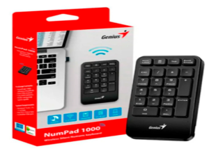 TECLADO  NUMERICO GENIUS  NUMPAD  1000 WIRELESS  C/TECLA  COPILOT  USB CHOCOLATE KEYS BLACK
