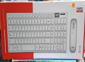 KIT PREMIER WHITE CYB WT802W TECLADO+MOUSE WIFI CYBERTEL