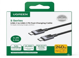 UGREEN 45067  USB-C TO USB -C  240W  FAST CHARGING CABLE SPACE GRAY  1M  L513