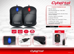 STORM 1 BLACK/LED BLUE CYB M104 MOUSE USB UV CYBERTEL