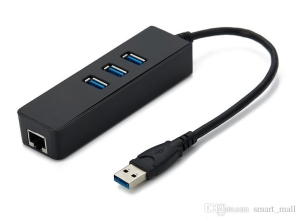 ADAPTADOR LAN USB HUB 3.0 X 3 USB PLASTICO KNT-1142