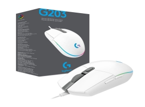 MOUSE LOGITECH G203 LIGHTSYNC OPT 8000 DPI RGB WHI