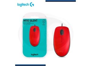 MOUSE LOGITECH M110 SILENT OPTICO USB RED