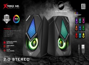 PARLANTE 2.0 GAMER USB XTRIKE SK-402 RGB