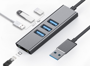 HUB + RJ45 + USB 3.0 ALUMINIO KNT-1152