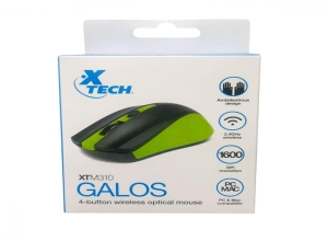 XTECH MSE WLS 2.4 GHZ 4-BUTTON 1600DPI GREEN XTM-310GN