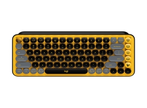 TECLADO LOGITECH POP KEYS MULTI-DEVICE  WIRELESS /BT BLACK/YELLOW